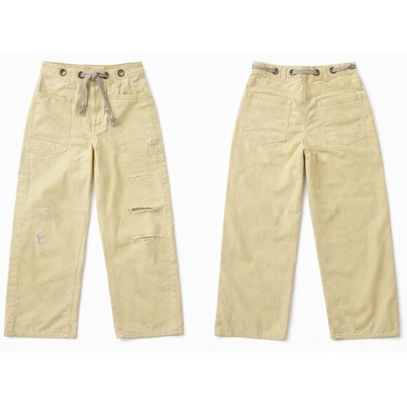 Free People We The Free Moxie Low Slung Barrel Jeans Lemon Icing Wash 29 New - Picture 13 of 16